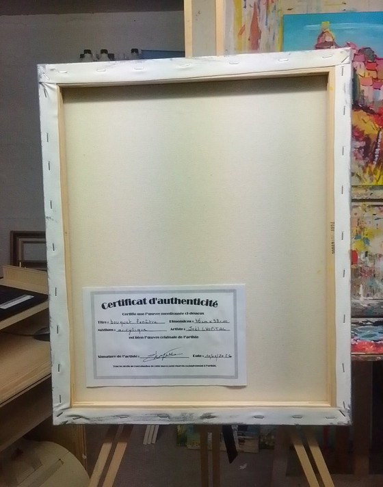 Joel LHOPITAL - Bouquet at the Window - Artist's Painting – Paintings & Drawings, Canvas (photo 7 of 11)