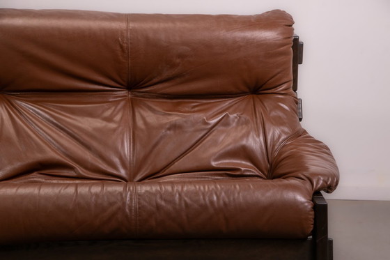 Image 1 of Divano e poltrona brutalisti olandesi disegnati da Gerard Van den Berg per Montis. Circa 1980