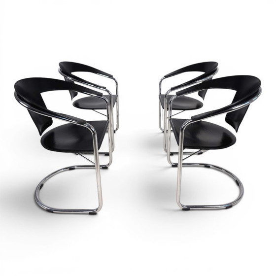 Image 1 of Juego de 4 sillas de comedor de A. Rizzatto para Lo Studio.