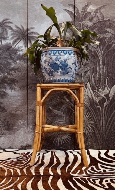 VINTAGE BAMBOO PEDESTAL PLANT TABLE TABLE COLUMN PILLAR