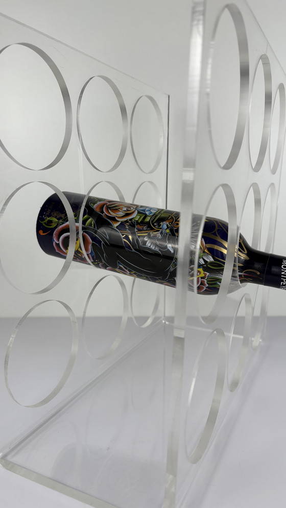 Image 1 of Vintage Plexiglass Acrylic Wine Rack Wine Bottle Bottle Holder