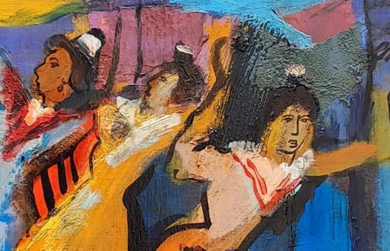 Image 1 of Pierre Ambrogiani (1907-1985) Les Arlésiennes Painting Oil/Canvas Original Artwork