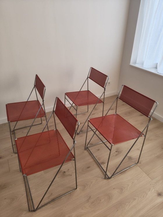 Image 1 of Vintage Nuova X-Line chairs red - Hay, Niels Jørgen Haugesen