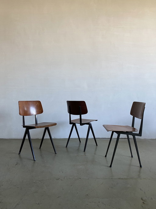 3 Industrial Chairs, Netherlands, 1960s
