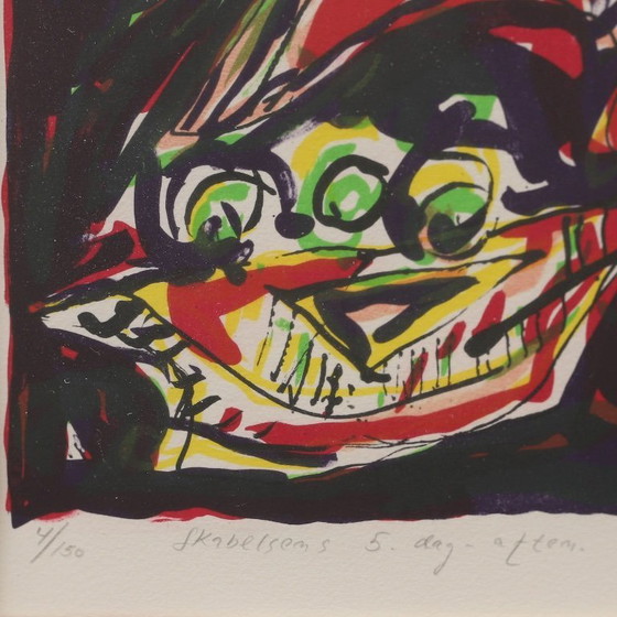 Image 1 of Carl-Henning Pedersen lithografie 1983 'Evening'