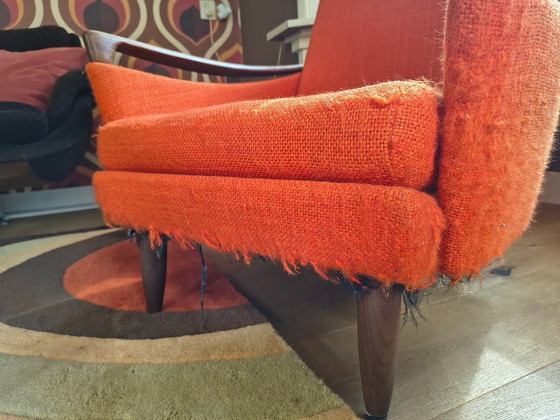 Seventies Kuipstoel (Renovatie Object) – Fauteuils, Textile, Wood (photo 2 of 8)