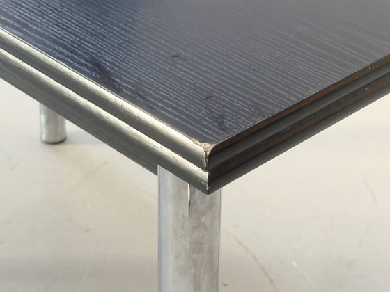 Image 1 of Extendable dining/kitchen table with chrome frame, 1980s