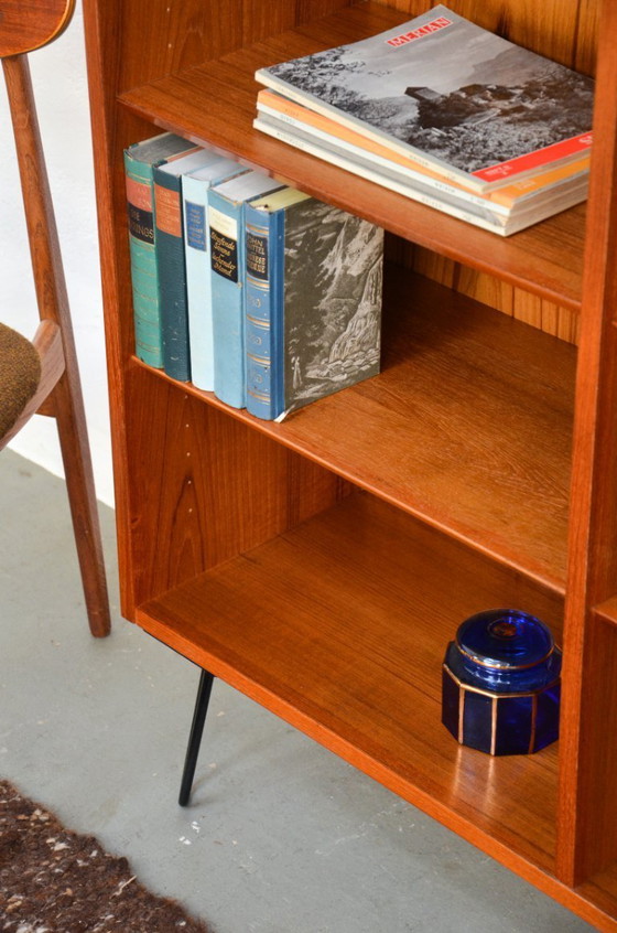 Image 1 of Vintage open bookcase, mid-century teak sideboard, Hundevad