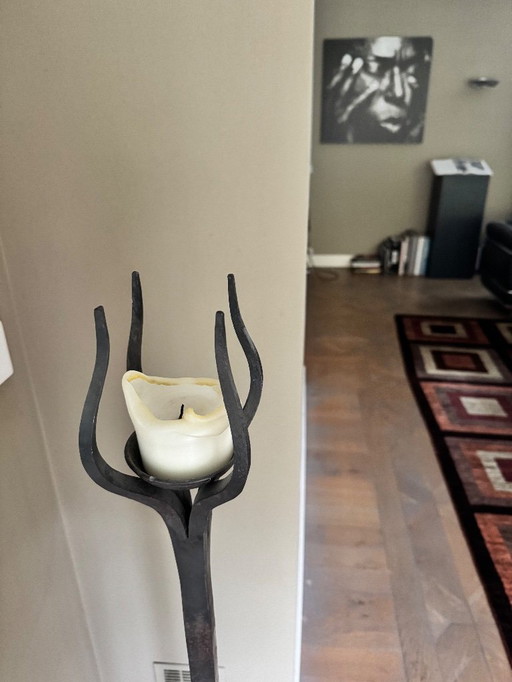 Staande Gietijzer Kandelaar