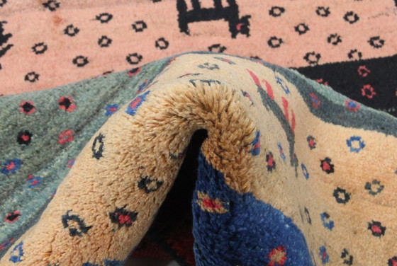 Image 1 of Alfombra oriental persa original Gabbeh Ghashghai, 162 cm x 105 cm, antigua, natural