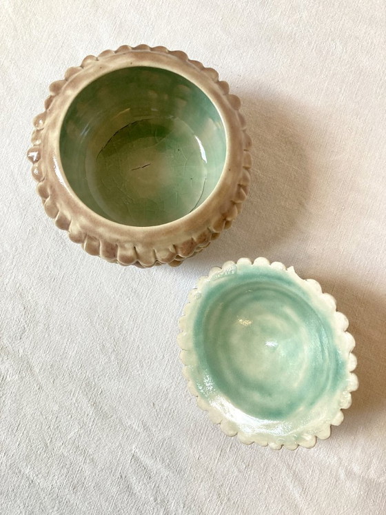 “Pine cone” box ByManet, hand-modeled artist's ceramic, Decorative Objects, Beige, Hedendaags (photo 7 of 15)