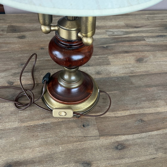 Set di 2 lampade vintage, Lampade da tavolo, Tessile, Legno, Beige (foto 14 di 15)