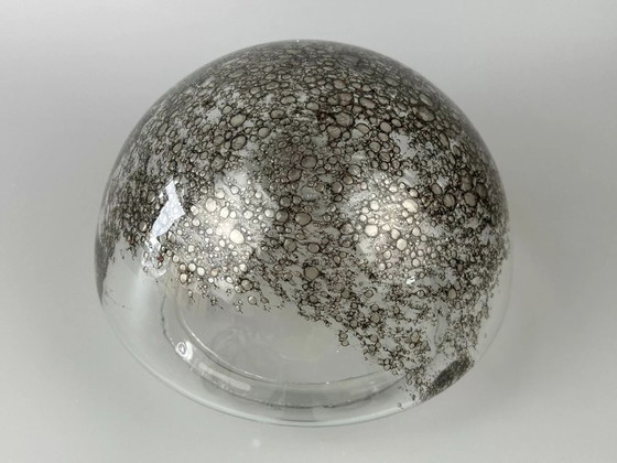 Image 1 of 60s 70s Brutalistische wandlamp of plafondlamp van ijzer & glas design