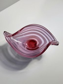 Bol vintage en alexandrite à rayures de Murano, Italie, années 70, verre mi-siècle, néodyme