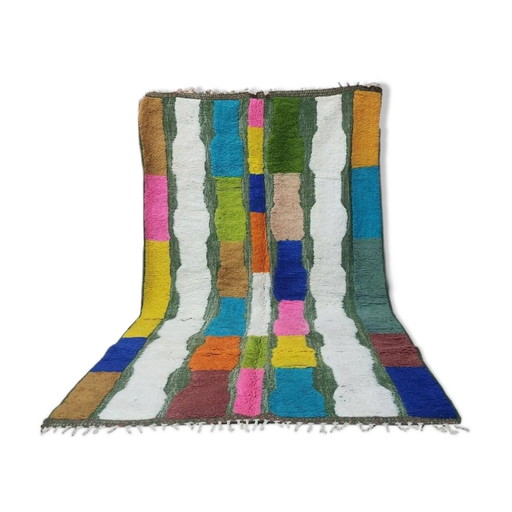 Großer mehrfarbiger Beni Ouarain Teppich 300x200 cm – Handgefertigte Wolle