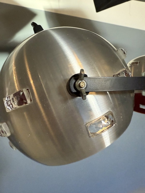 Image 1 of Eyeball Space Age Hanglamp Zilver En Oranje Vintage