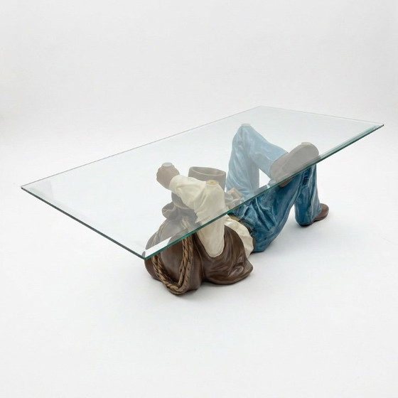 Image 1 of Vintage Jaren '70 Cowboy Saloon Glass table