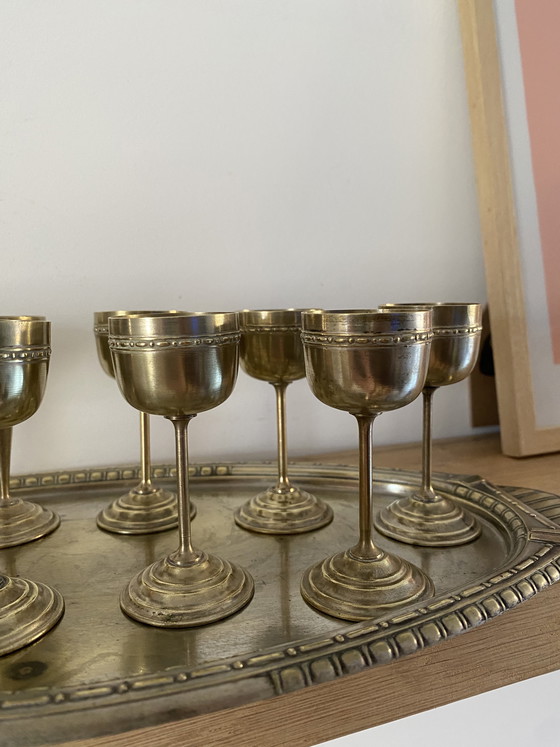 Image 1 of Bicchieri da vodka in acciaio antico