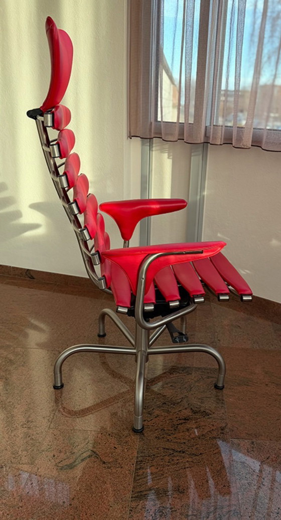 Image 1 of Offerta a tempo limitato! Poltrona direzionale De Sede in pelle rossa unica (Skeleton)