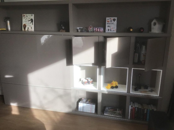 Image 1 of High-Gloss Taupe TV Cabinet