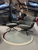 Pode BiBo Fauteuil Met Poef Neron Sesame Leer