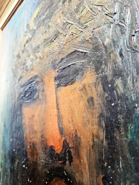 Image 1 of Porträt Christi mit Dornenkrone, Original-Ölgemälde auf Leinwand, signiert.
