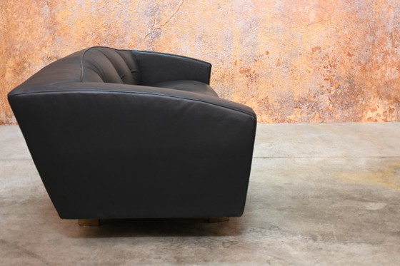 Black leather Montis Riva design sofa in top condition! – 3-5 seaters (photo 3 of 8)