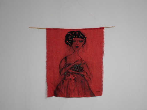 “Singer” Textile Wall Hanging by Mathilde Renes, Netherlands, 2019 – wanddecoratie