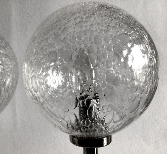 Image 1 of 2 vintage bubble glass table lamps