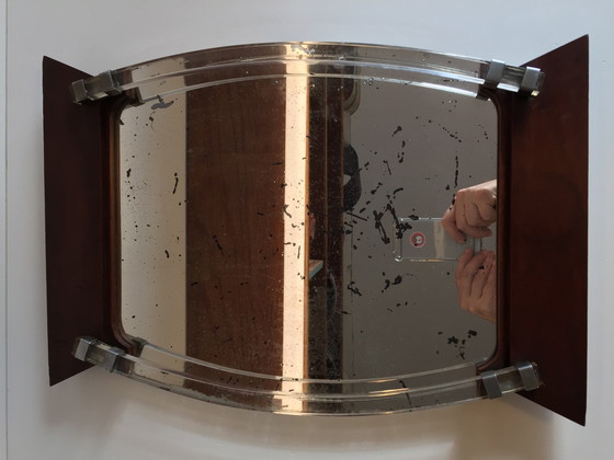 Image 1 of Specchio Art Déco e vassoio in legno Francia