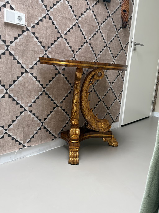 Consolle di lusso barocca Casa Padrino marrone/oro 92 x 47 x H. 83 cm