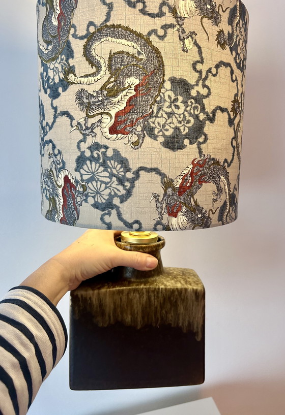 Image 1 of Medium-sized dragon lamp upcycled from an original Scheurich vase WGP