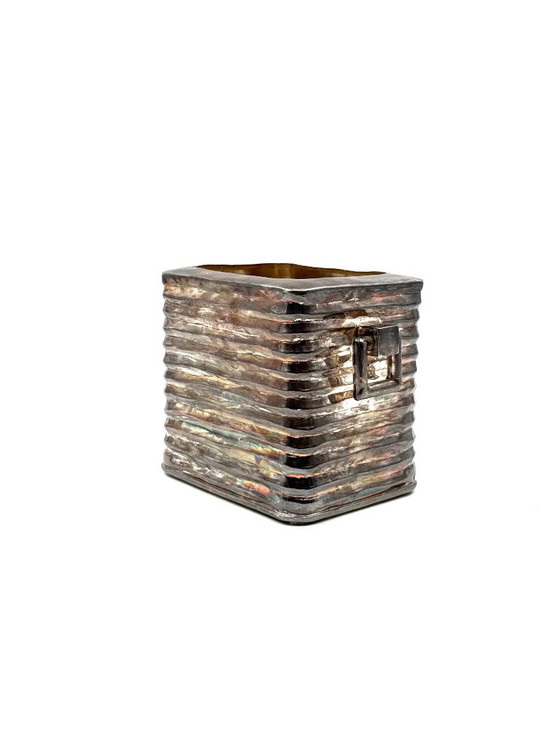 Cubiteras Mid-century Modern bañada en plata, Italia años 40, Jarrones, Metal, Plateado (foto 6 de 13)