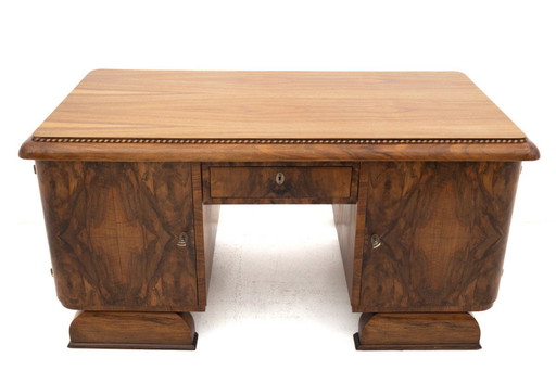 Beeindruckender Art-Déco-Schreibtisch, Polen, ca. 1930.