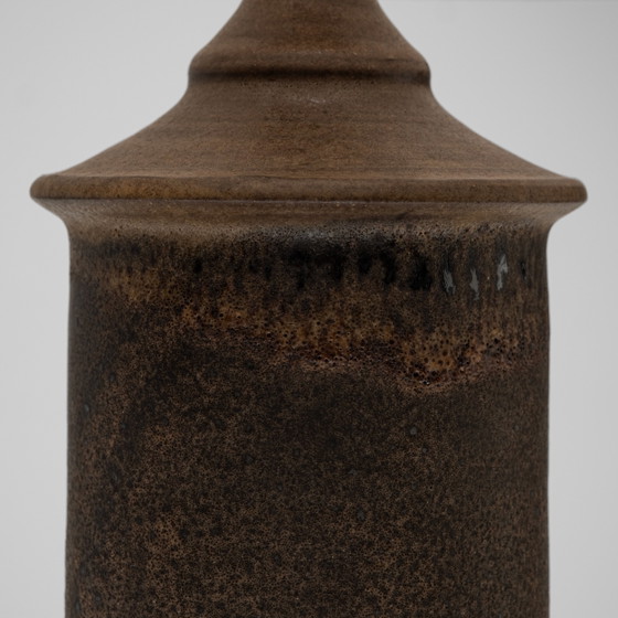 Braune glasierte Steingut Tischlampe von Kai Klinge für Oreby Keramik, Dänemark, 1970er Jahre, Tischlampen (Foto 6 von 8)