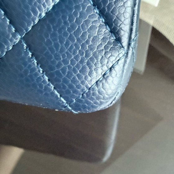 Image 1 of Chanel Classic Flap Medium - Caviar 25CM Quilted Dark Midnight Blue Silver Hardware Series 19