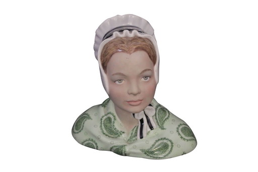 Ceramic bust of a girl, Bigi Torino, 1940s