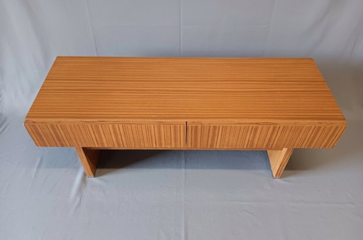 Credenza / mobile TV vintage in zebrano - anni '70