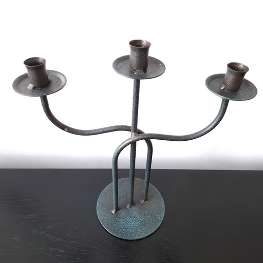 Candeliere vintage in ferro battuto anni '60/'70 stile brutalista