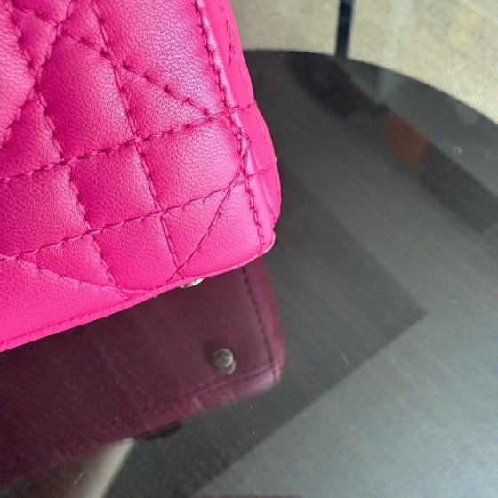Image 1 of DIOR LADY MINI - CANNAGE LAMSLEER FELROZE GOUDEN BESLAG VERSTELBARE BAND