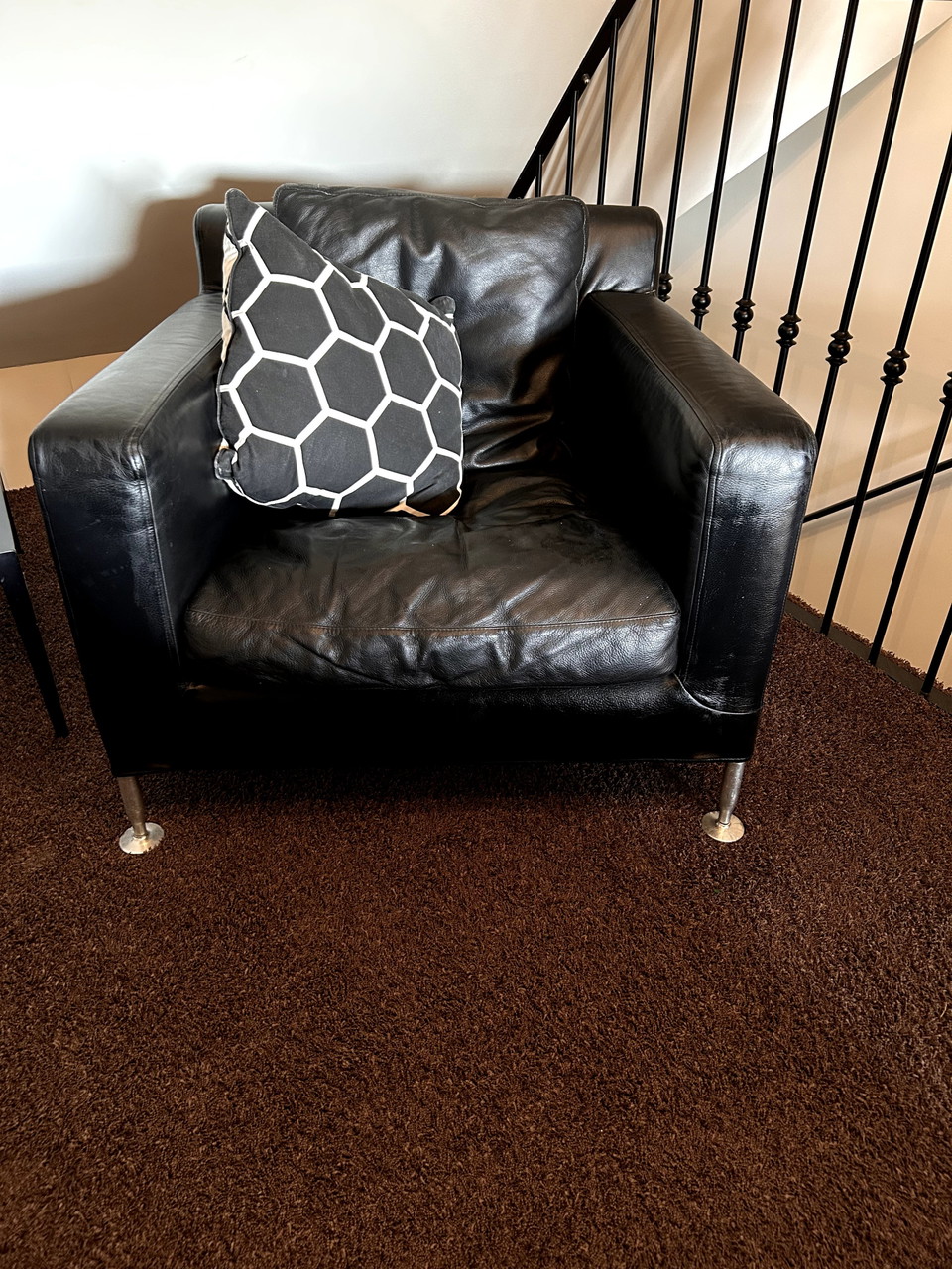 Harry B&B Italia Duo Armchair Set - Pelle nera