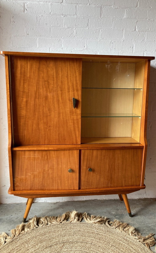 Retro vintage mid-century sideboard,high-board,bar cabinet,display case