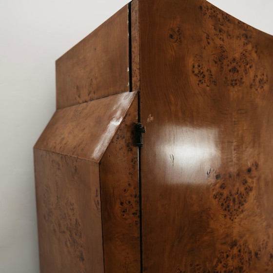 Image 1 of Art Deco kubistische kledingkast in Briar Wood, jaren 1940, modern design
