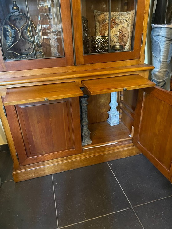 Eichholtz cherry Sideboard Display cabinet Bookcase Kitchen cabinet, Wood, Glass, Brown, Klassiek (photo 3 of 7)