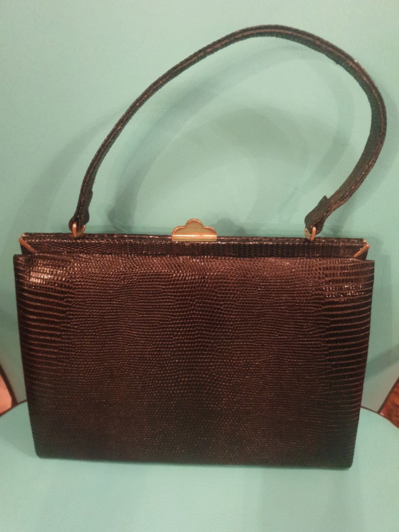 Borsa a mano vintage, Borse a mano, Pelle, Metallo, Nero (foto 2 di 5)