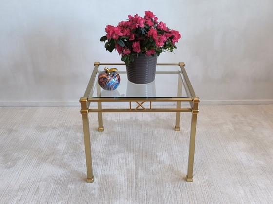 Image 1 of ✨ Prachtige vierkante gouden salontafel uit de Orsenigo Italy ‘Art Deco’-collectie ✨