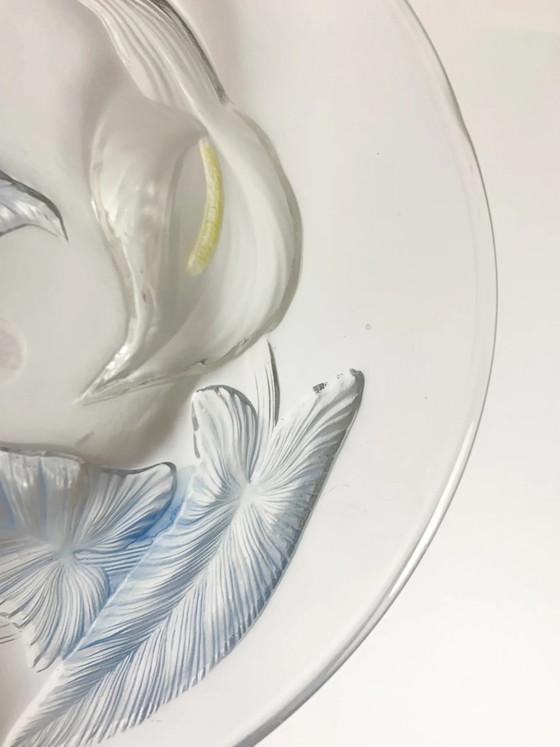 Coupe centre de table florale en verre français des années 1950, Objets déco (photo 4 sur 8)