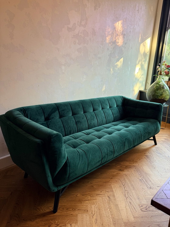 3-Sitzer dunkelgrünes Sofa – Dutch Sofa Company, 3-5 Sitzer Sofas, Samt, Holz (photo 5 of 5)