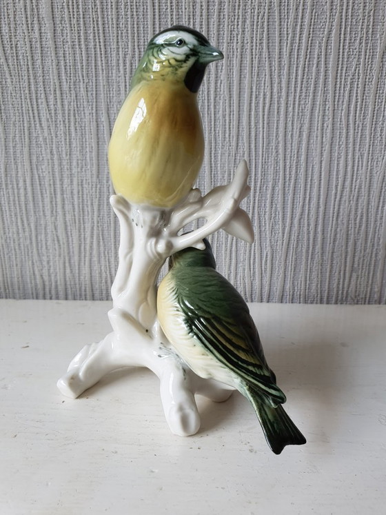 Image 1 of Karl Ens porcelain, two redpolls model 7451 perfect