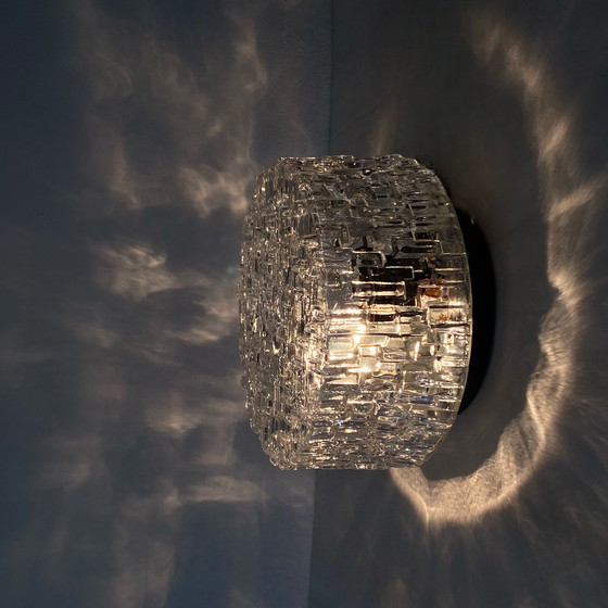 Image 1 of Applique Murale Plafonnier Verre 1970 1980 Seventies Eighties